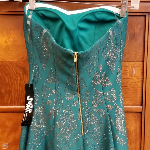 Jump Apparel Green & Silver Sequin Dress SZ 1/2 - Picture 5 of 7